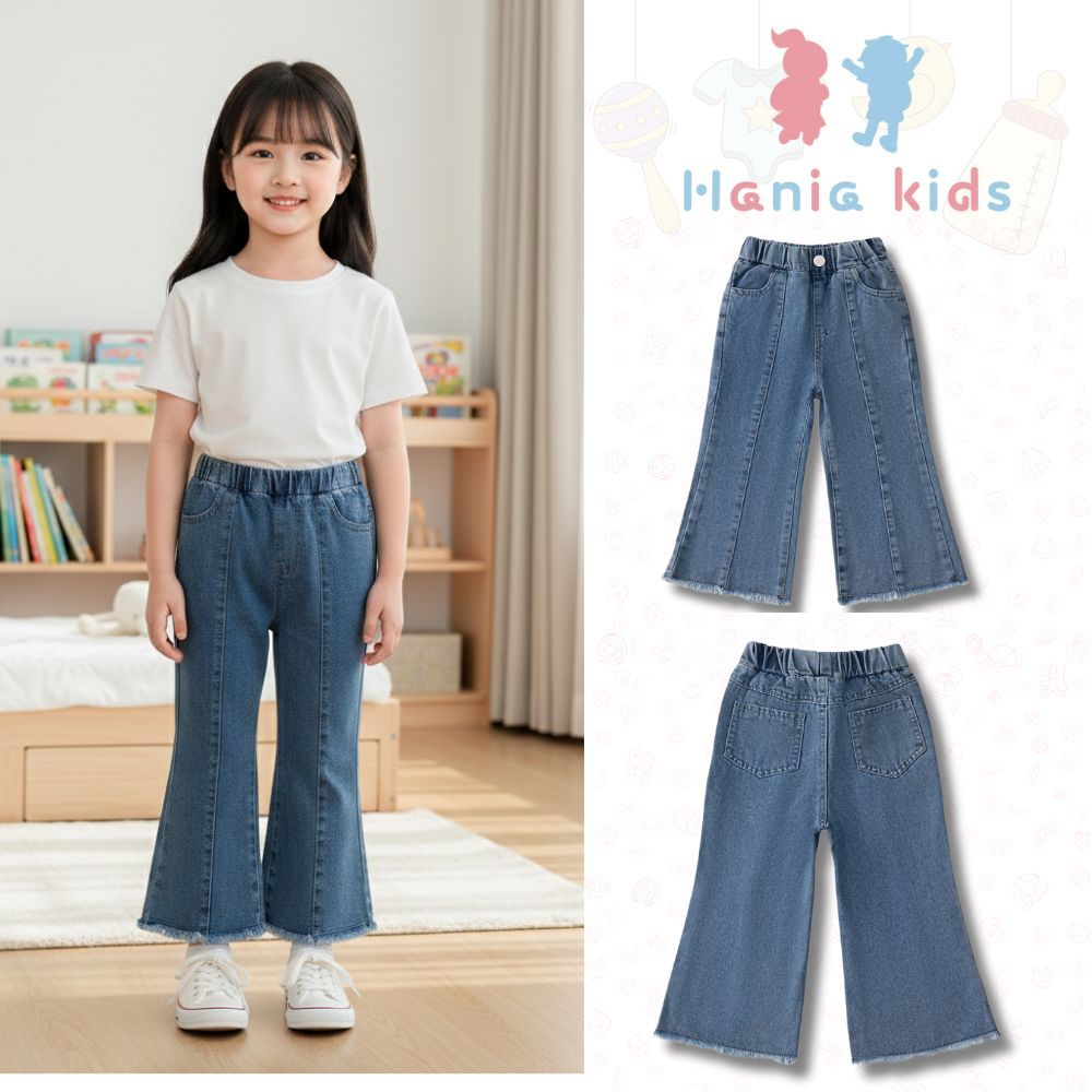 Quần Jean Cho Bé Gái, BST Quần Jean Trơn Cho Bé Gái Chất Liệu Jean Mềm Mại Phong Cách Tiểu Thư