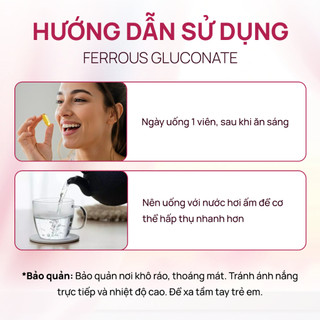 Viên uống sắt bà bầu Mason Natural Ferrouse Gluconate bổ máu 50/ 100 viên