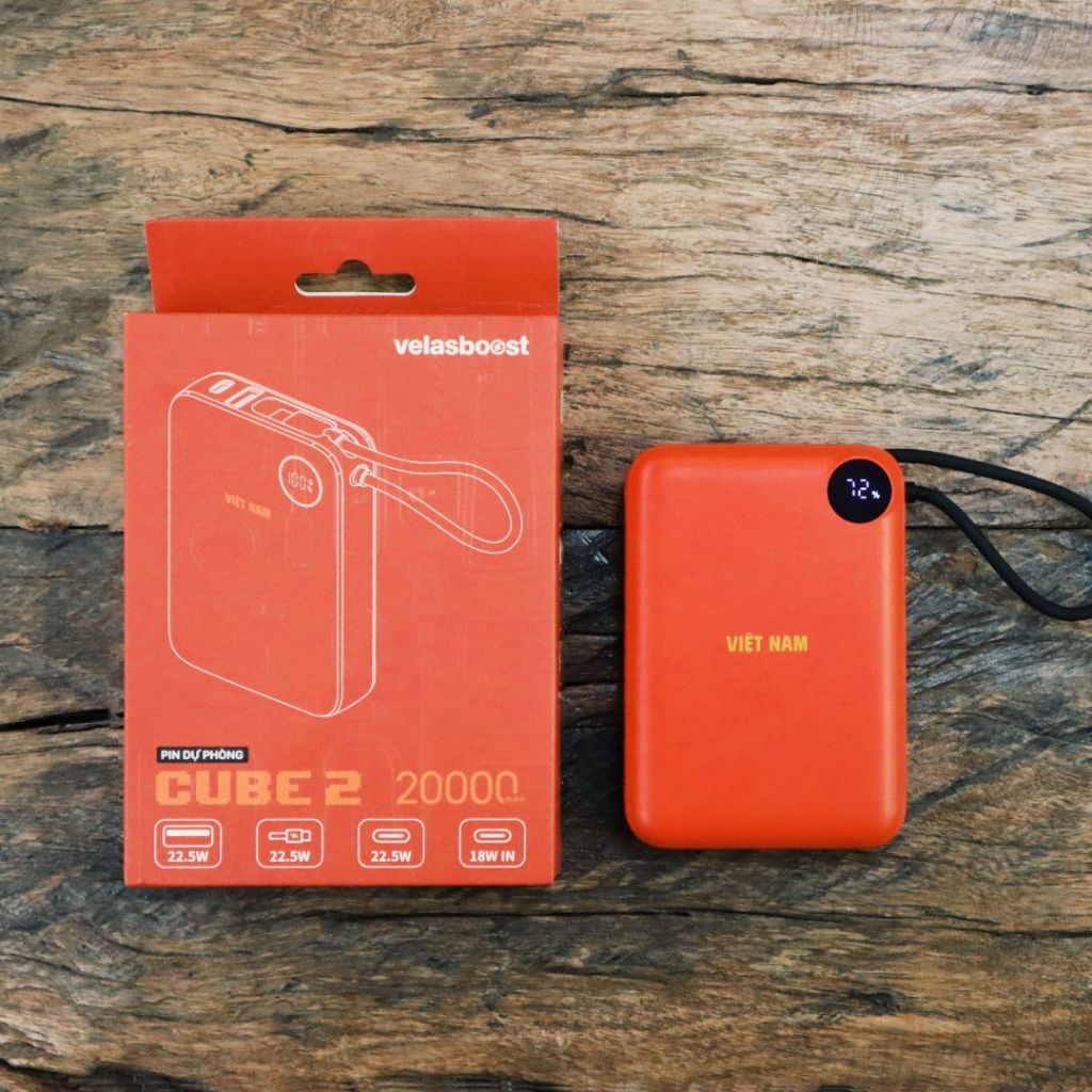 Pin sạc dự phòng 10.000mAh - 20.000 mAh CUBE1 CUBE2 velasboost – Sạc nhanh 22.5W, Tích hợp dây sạc Type-C | BigBuy360 - bigbuy360.vn