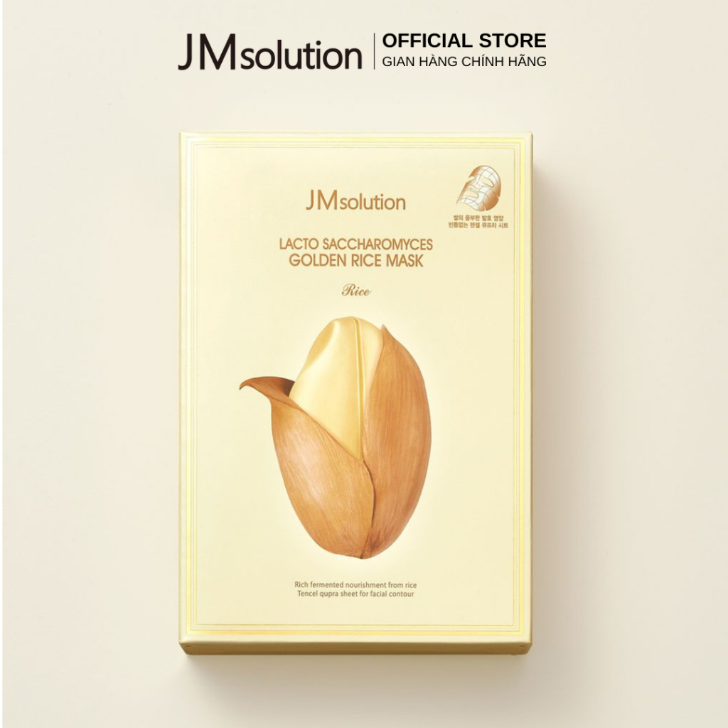 JMsolution Mặt Nạ Gạo Lacto Saccharomyces Golden Rice Mask Hỗ Trợ Cấp Ẩm Làm Sáng Da Chống Lão Hóa Chính Hãng