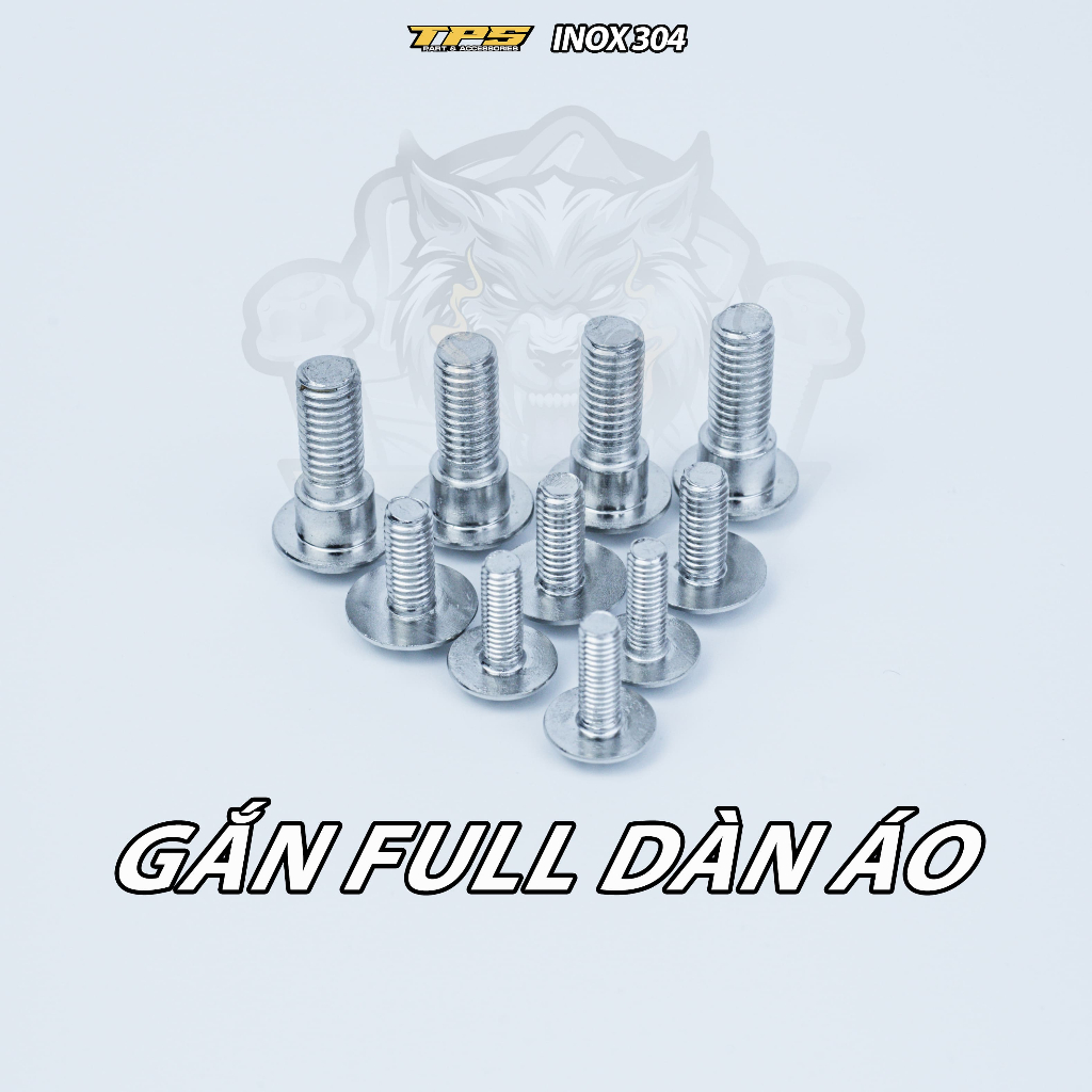 Ốc áo thương hiệu TPS inox 304 mẫu P6 gắn được mọi loại xe máy - Phụ kiện phụ tùng cao cấp