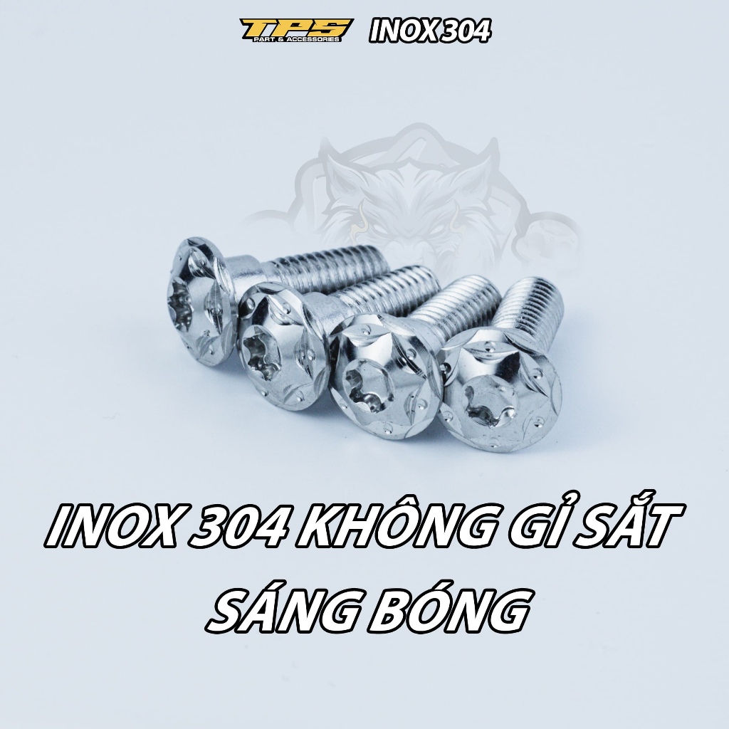 Ốc áo thương hiệu TPS inox 304 mẫu P6 gắn được mọi loại xe máy - Phụ kiện phụ tùng cao cấp