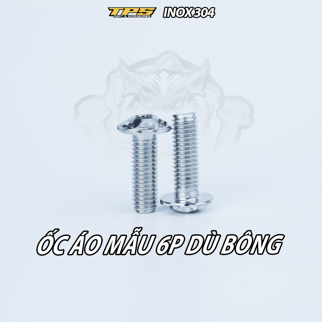 Ốc áo thương hiệu TPS inox 304 mẫu P6 gắn được mọi loại xe máy - Phụ kiện phụ tùng cao cấp