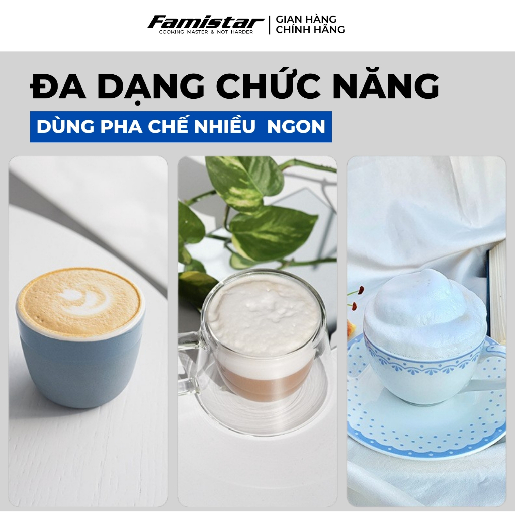 Máy Đánh Bọt Cà Phê 10W Pin Sạc Cầm Tay Nhỏ Gọn Famistar, Cây Đánh Bọt Cà Phê Bảo Hành 1 Năm MDB01