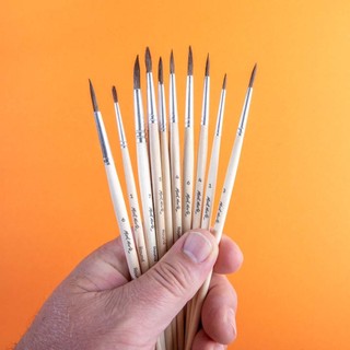 MONT MARTE - Bộ Cọ Vẽ Lông Tự Nhiên Đầu Tròn 13 Món - Natural Hair Art Brush Set Round 13pc