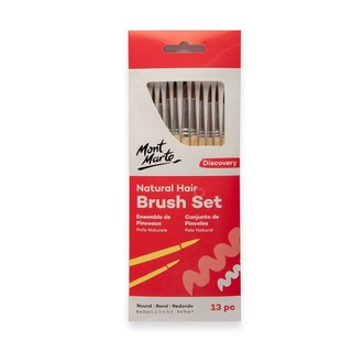 MONT MARTE - Bộ Cọ Vẽ Lông Tự Nhiên Đầu Tròn 13 Món - Natural Hair Art Brush Set Round 13pc