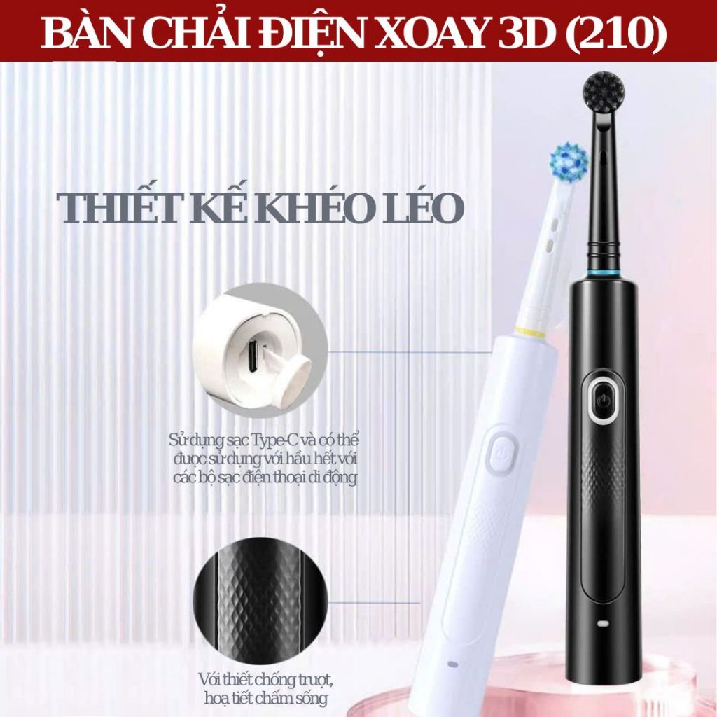 Bàn chải xoay X9-Pro,bàn chải xoay công nghệ Mỹ sạc đế từ tính bản giới hạn 2024 | BigBuy360 - bigbuy360.vn