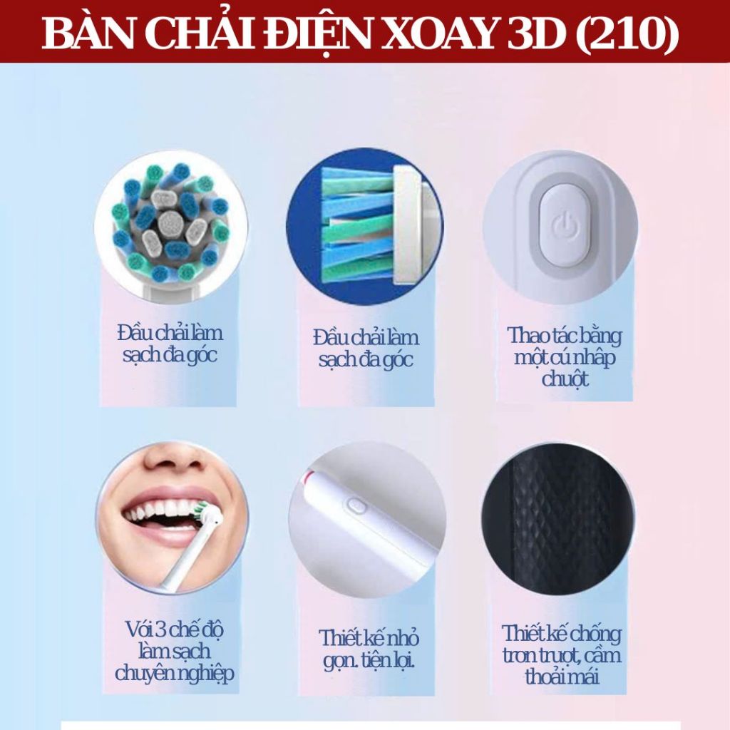 Bàn chải xoay X9-Pro,bàn chải xoay công nghệ Mỹ sạc đế từ tính bản giới hạn 2024 | BigBuy360 - bigbuy360.vn
