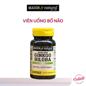Viên uống bổ não Ginkgo Biloba Mason Natural hộp 60 viên tăng tuần hoàn máu não tăng cường trí nhớ