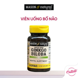 Viên uống bổ não Ginkgo Biloba Mason Natural hộp 60 viên tăng tuần hoàn máu não tăng cường trí nhớ