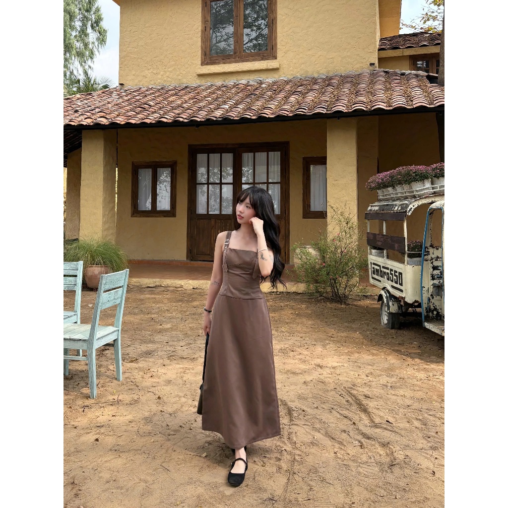 Đầm Nữ FACAS DRESS Chất Kaki Form Phối Khóa Bạc SECODEE