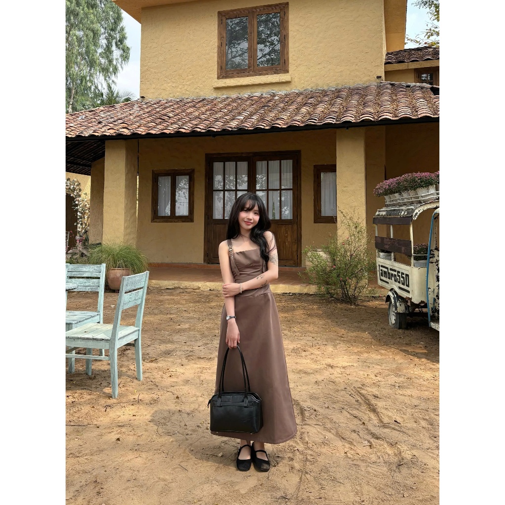 Đầm Nữ FACAS DRESS Chất Kaki Form Phối Khóa Bạc SECODEE