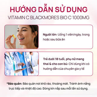 Vitamin C 1000mg Blackmores hộp 31 viên giúp tăng cường miễn dịch cho làn da tràn đầy sức sống