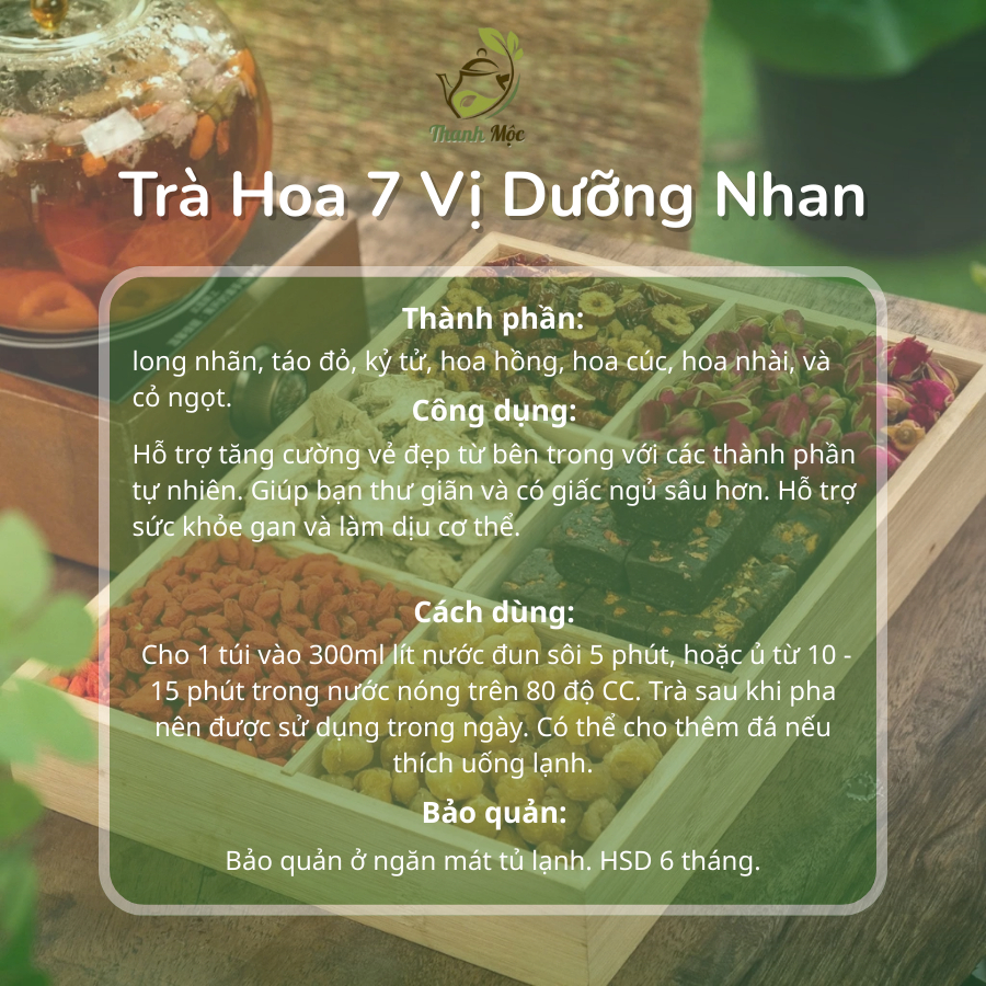 Thành phần của trà dưỡng nhan 7 vị