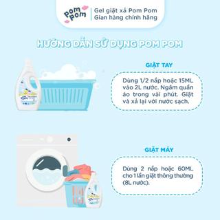 Nước Giặt Xả Pom Pom Active Túi 2.7L - 2in1 Tiết Kiệm Dành Cho Cả Gia Đình, Sạch Thơm Mềm Vải, Hương Nắng Mai AT27