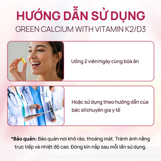 Viên uống canxi hữu cơ cho cơ thể Olympian Labs Green Calcium with Vitamin K2/D3 hộp 100 viên