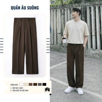 [WHY.NOT] QUẦN ÂU ỐNG SUÔNG CAO CẤP CẠP CHUN SAU MÀU NÂU, QUẦN TÂY NAM, QUẦN ÂU NAM ỐNG RỘNG, QUẦN ÂU SUÔNG CẠP CAO