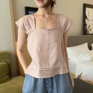 𝗧𝗼𝗯𝘆 - Áo Linen cổ vuông tay sò