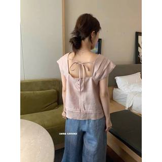 𝗧𝗼𝗯𝘆 - Áo Linen cổ vuông tay sò