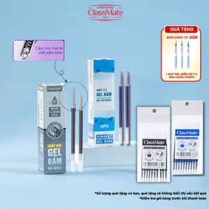 Combo 10 20 Ruột Bút Gel Bấm 0.5mm Ngòi ST 2 Bi Viết Trơn Thay Bút Gel Bấm Mực Xanh Đen Lâu Hết CL-GR104