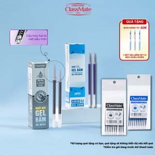 [TẶNG BÚT] Combo 10 20 Ruột Bút Gel Bấm 0.5mm Ngòi ST 2 Bi Viết Trơn Thay Bút Gel Bấm Mực Xanh Đen Lâu Hết CL-GR104