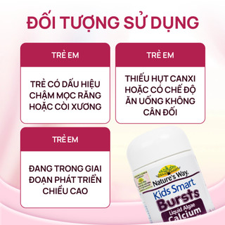 Viên uống canxi tảo biển đỏ cho bé Nature's Way Kids Smart Bursts Liquid Algae Calcium hộp 30 viên