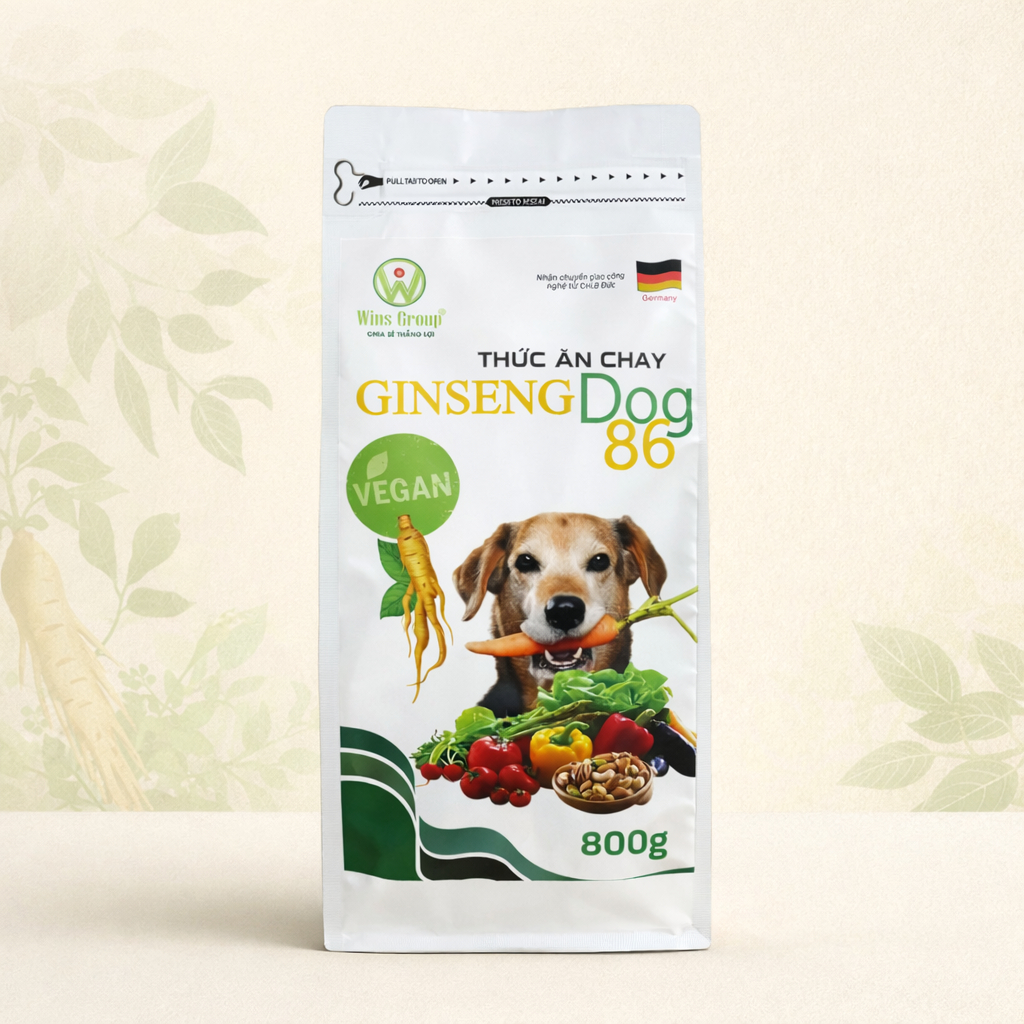 Hạt Chay Cho Chó Windog Ginseng Dog 86 – Thức Ăn Thuần Chay, Tốt Tiêu Hóa, 800g