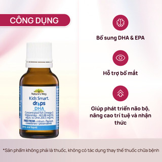 Nature's Way kids smart drops DHA - Hỗ trợ phát triển não bộ, thị lực cho trẻ 20ml extaste