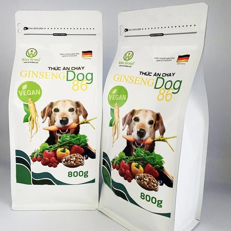 Hạt Chay Cho Chó Windog Ginseng Dog 86 – Thức Ăn Thuần Chay, Tốt Tiêu Hóa, 800g