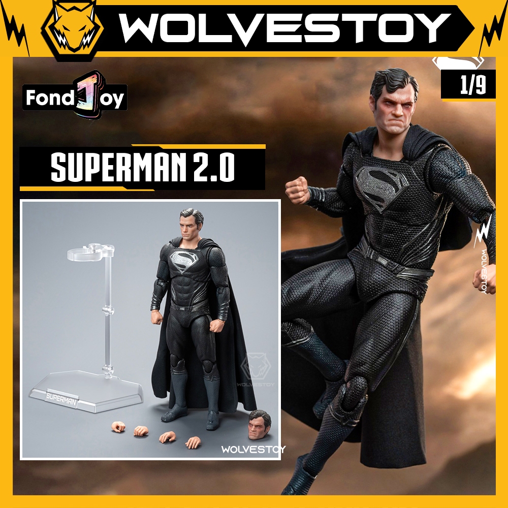 Mô Hình Fondjoy Toys DC1026 Justice League Superman Black Suit 2.0