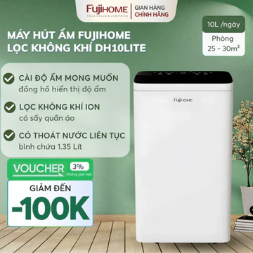 Máy hút ẩm lọc không khí 6L - 16L FUJIHOME tích hợp lọc không khí Anion