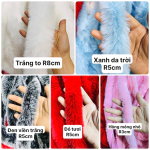 Dây lông vải/tơ mềm ít rụng lông size bề rộng từ 2cm -9 cm trang trí con lân,viền áo,đầm,quần,NOEL