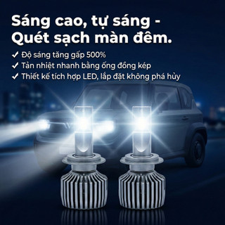 Bộ Đèn LED Pha/Cos H7 Cho VinFast VF3 (60W - 6000K) - Tăng Sáng Vượt Trội