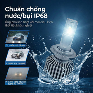 Bộ Đèn LED Pha/Cos H7 Cho VinFast VF3 (60W - 6000K) - Tăng Sáng Vượt Trội