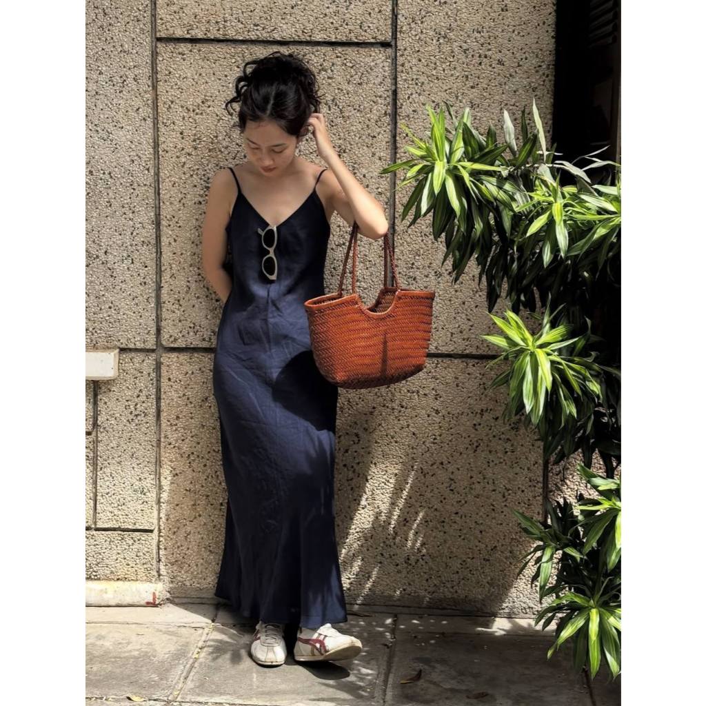 𝗛𝗲𝗿𝗮  - Đầm Linen 2 dây dáng đuôi cá