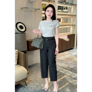 Áo phông CL túi cườm cổ tròn cộc tay (hàng QC) #2632-6