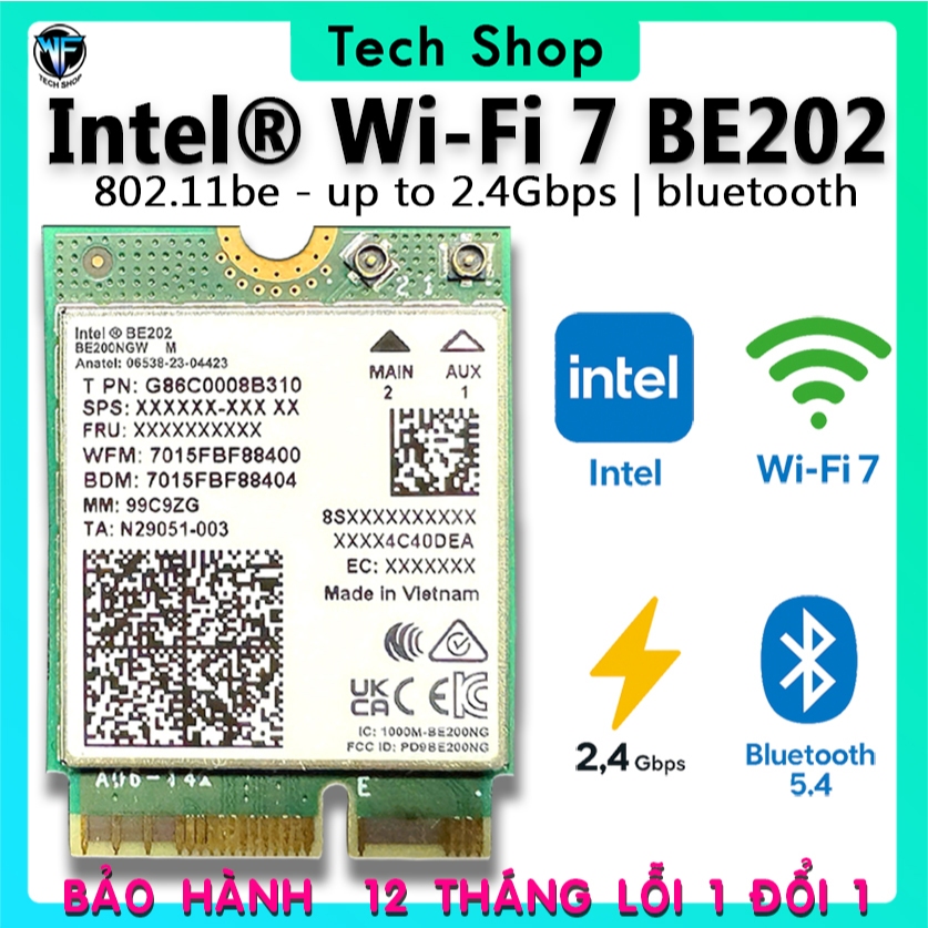 WiFi 7 BE202 Wireless Card Bluetooth 5.4 chính hãng | Shopee Việt Nam