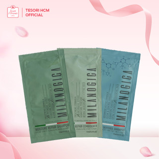 Dầu gội & xả hương nước hoa Milanogica gói 12ml phục hồi hư tổn, giảm gàu sạch ngứa phù hợp đi du lịch