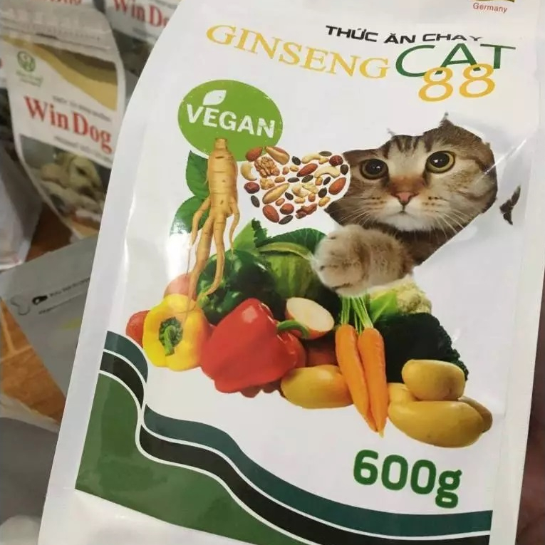 Hạt Chay Cho Mèo Wincat Ginseng Cat 88 – Thức Ăn Thuần Chay, Tốt Tiêu Hóa, 600g