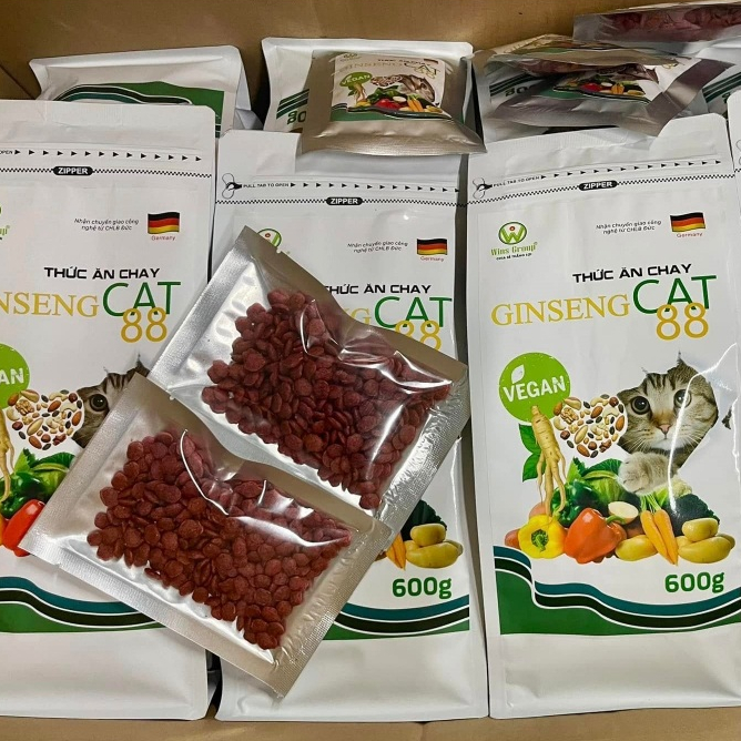 Hạt Chay Cho Mèo Wincat Ginseng Cat 88 – Thức Ăn Thuần Chay, Tốt Tiêu Hóa, 600g