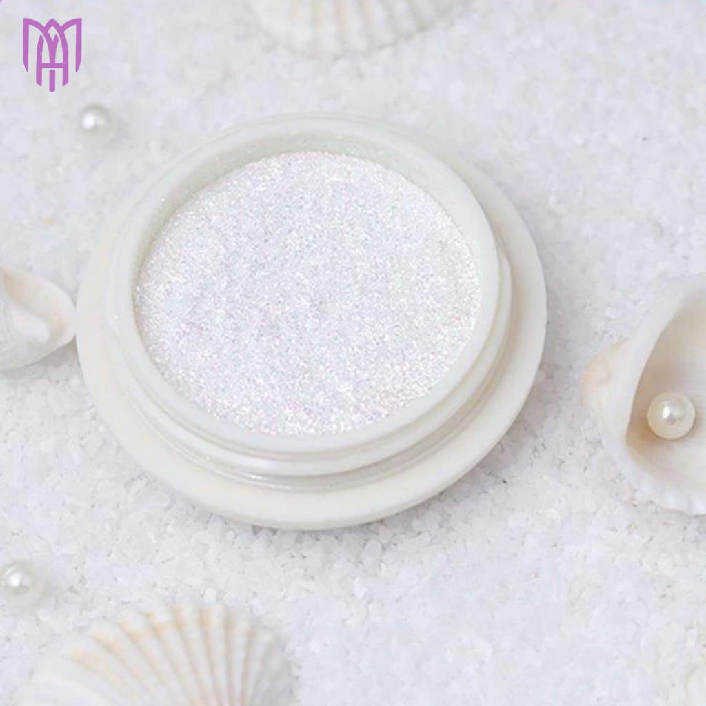 Set 6 Màu Bột Chà Tráng Gương Ánh Ngọc Trai Vỏ Sò Trắng - Tặng Kèm Cọ Chà Bột 0,2g