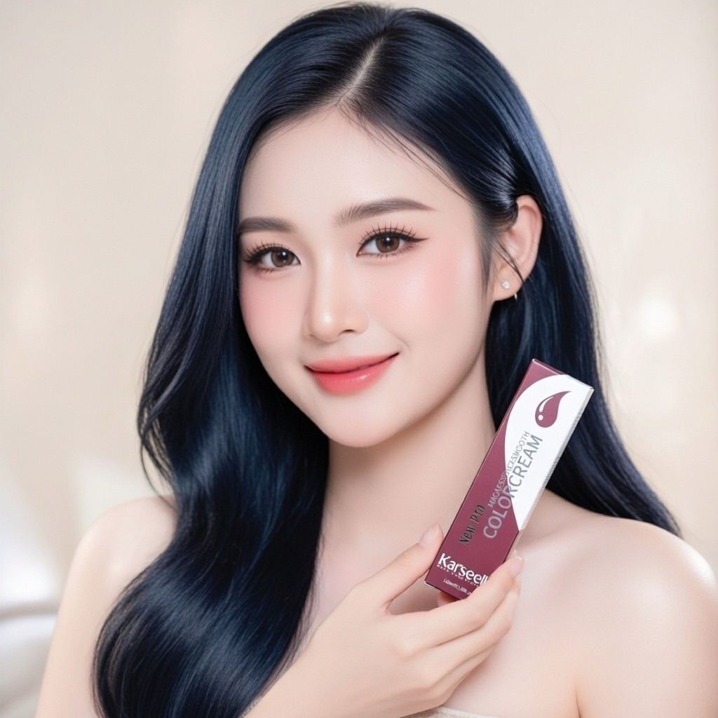THUỐC NHUỘM TÓC KARSEELL MÀU XANH ĐEN 2/888 CHUYÊN NGHIỆP SALON 100ML (Chưa kèm oxy)