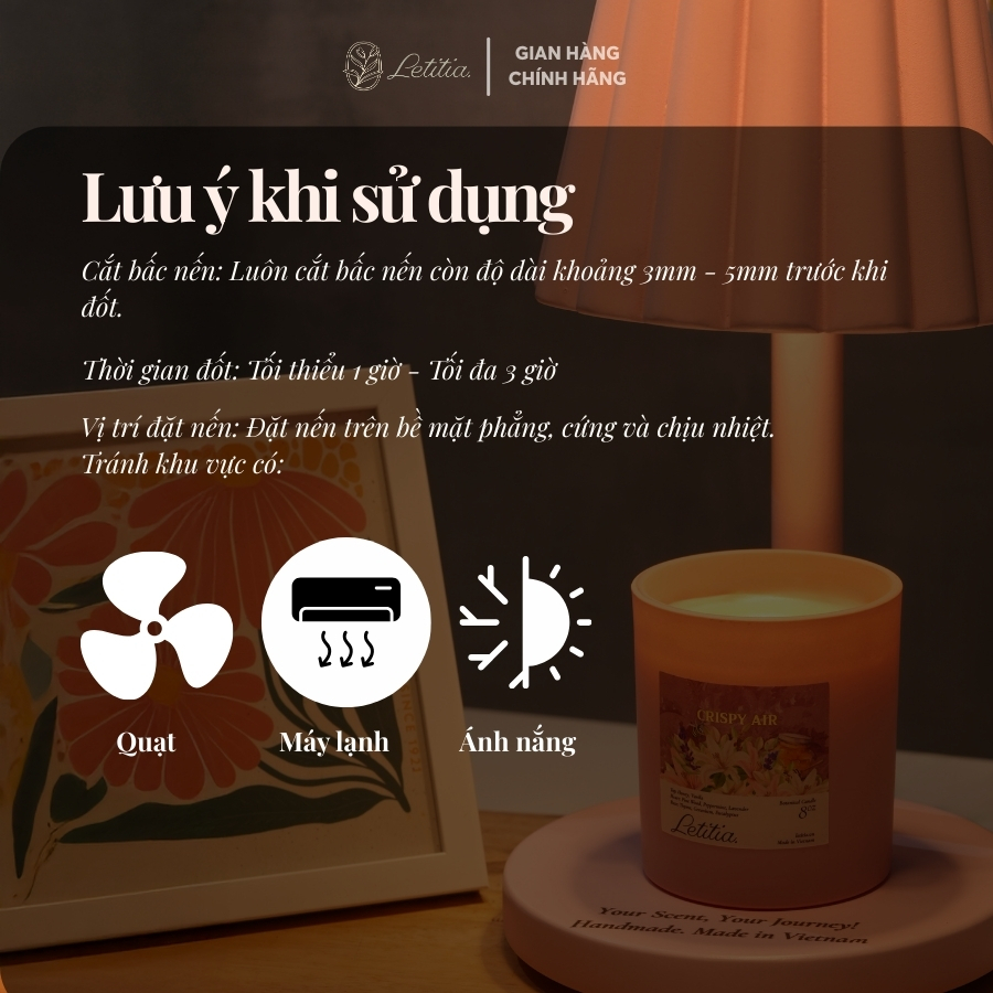 Nến thơm Cao Cấp Letitia Touch "Love & To be loved Collection" - Hương Trái Cây Ngọt Ngào Size 185g