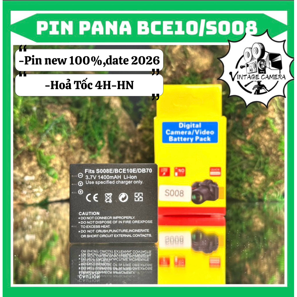 Pin Panasonic DMW-BCE10/ S008 ( pin thay thế dung lượng cao ) DMC-FS20 ...