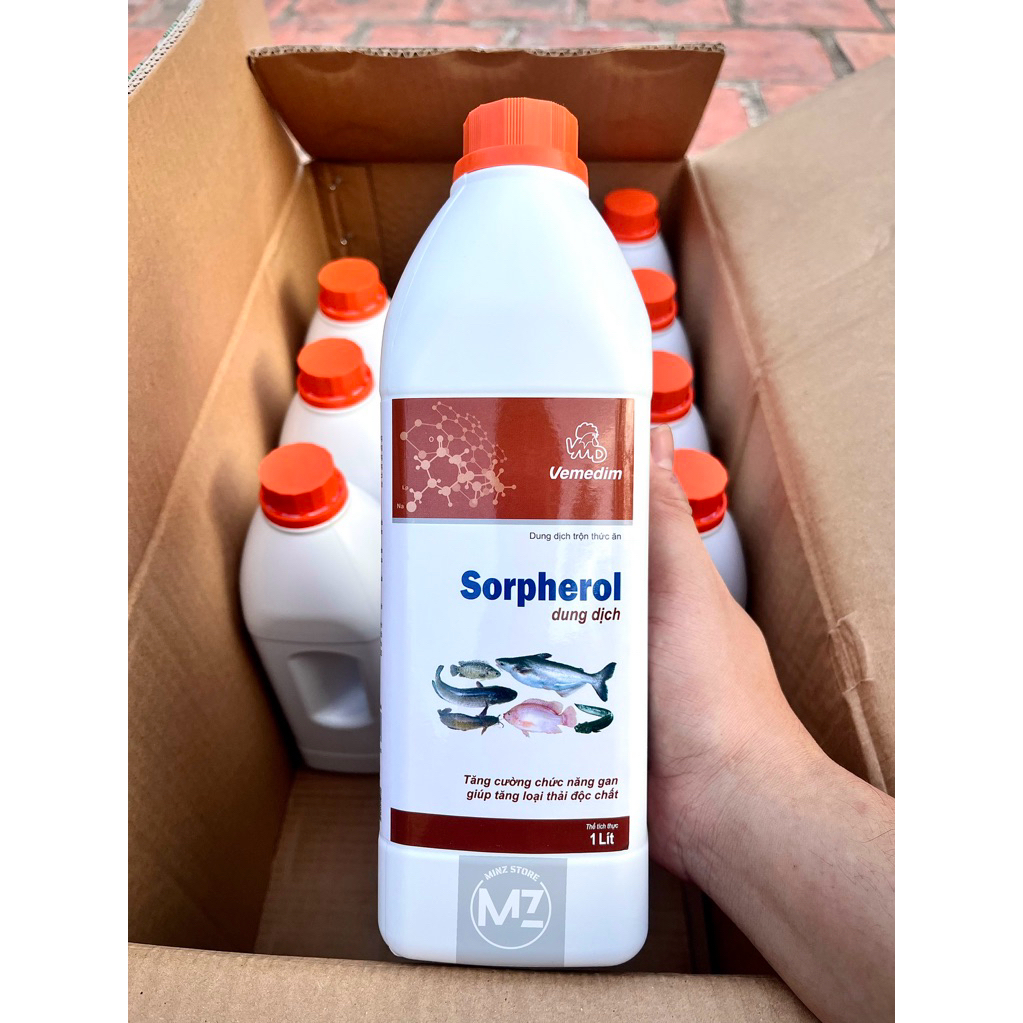 Vemedim SORPHEROL cá, hỗ trợ gan, loại thải độc chất cho cá, ếch, lươn....dung dịch chai (1 lít)