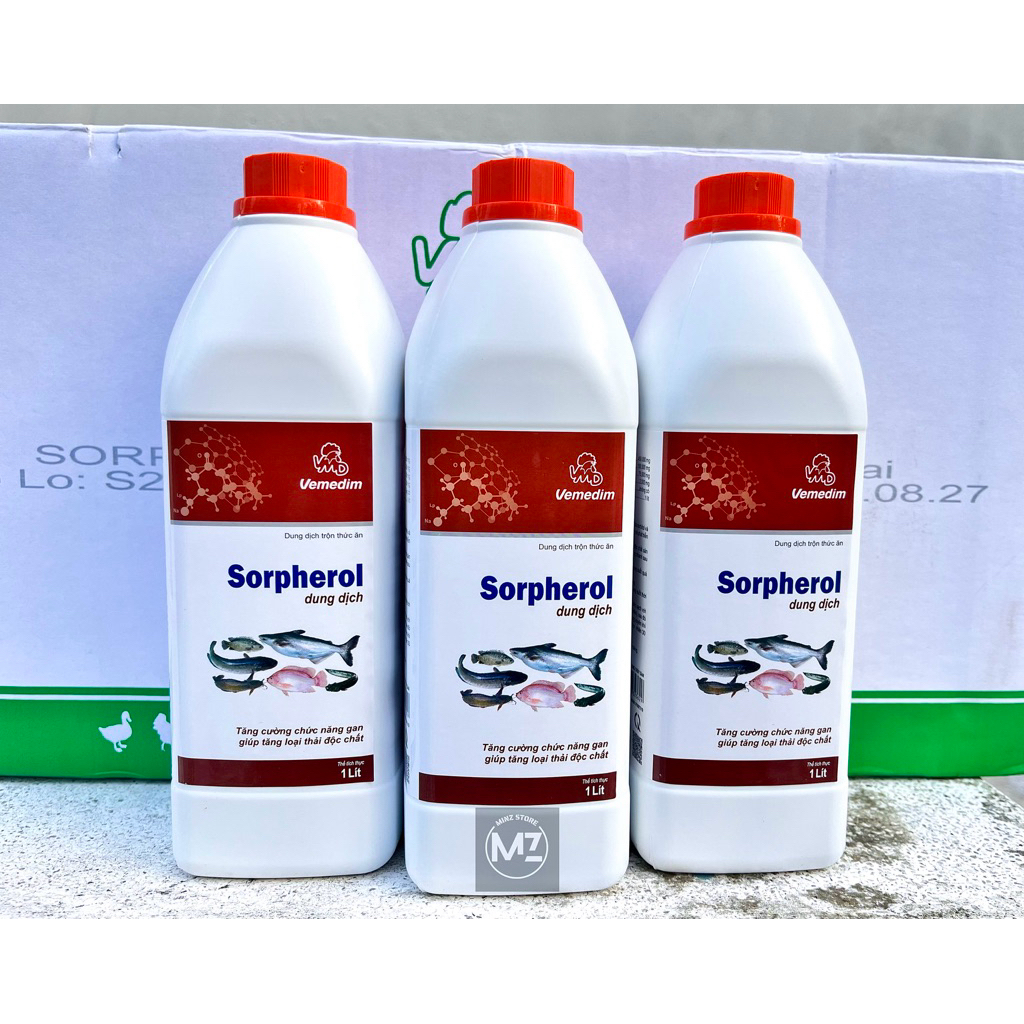 Vemedim SORPHEROL cá, hỗ trợ gan, loại thải độc chất cho cá, ếch, lươn....dung dịch chai (1 lít)