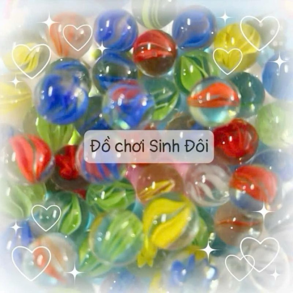 50 viên bi thủy tinh 11mm màu 8 khía– Bi ve tuổi thơ, dùng trang trí rất xinh