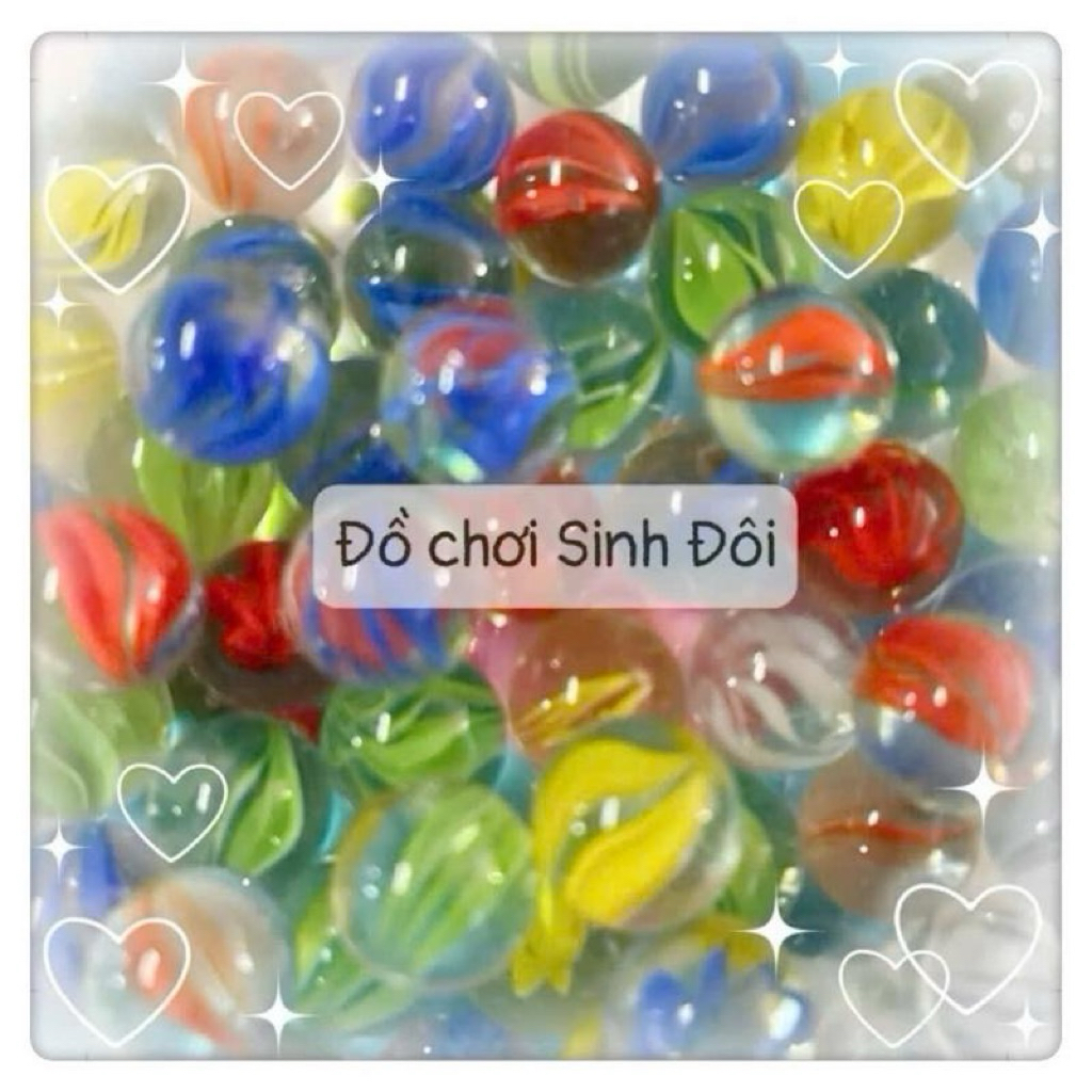 50 viên bi thủy tinh 11mm màu 8 khía– Bi ve tuổi thơ, dùng trang trí rất xinh