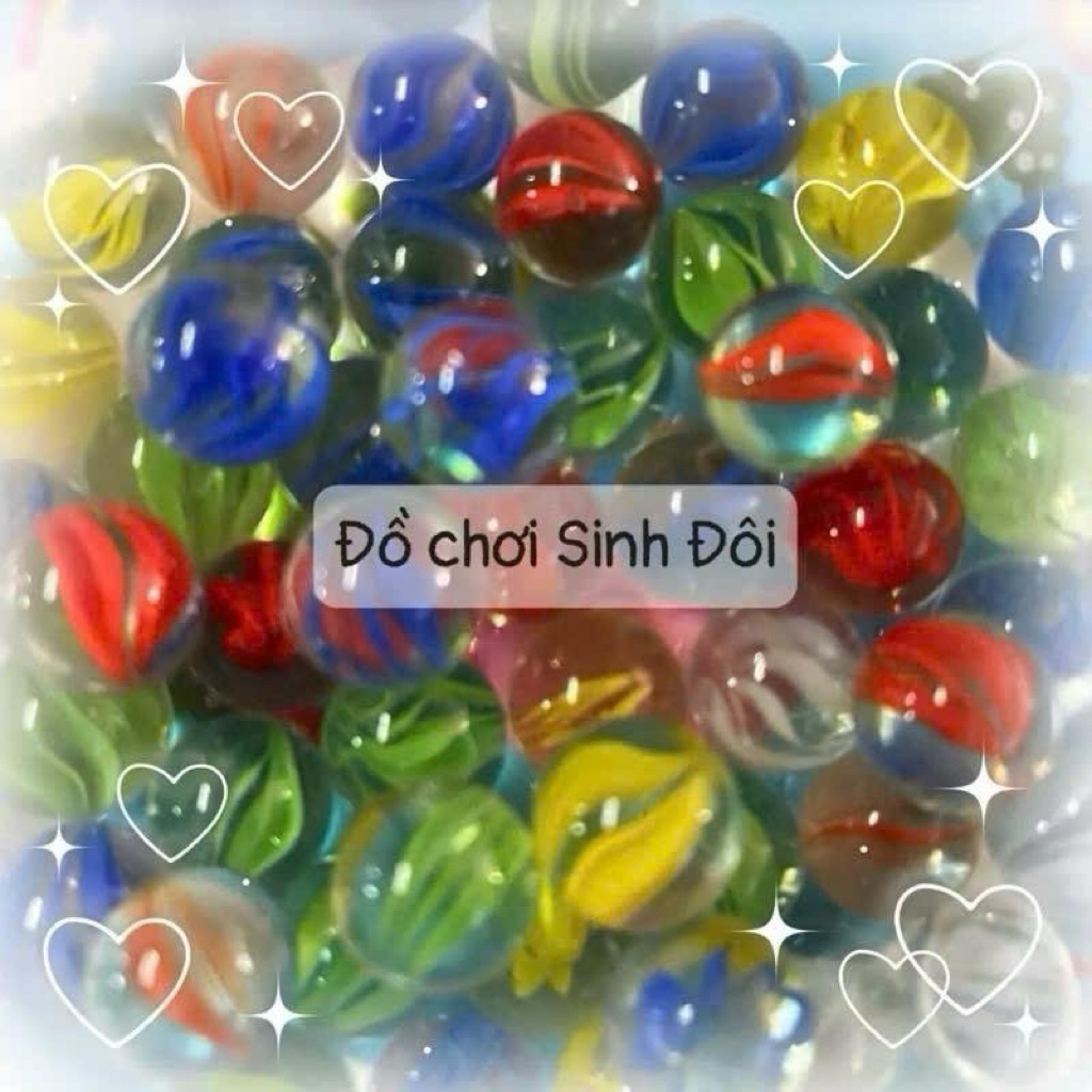 50 viên bi thủy tinh 11mm màu 8 khía– Bi ve tuổi thơ, dùng trang trí rất xinh