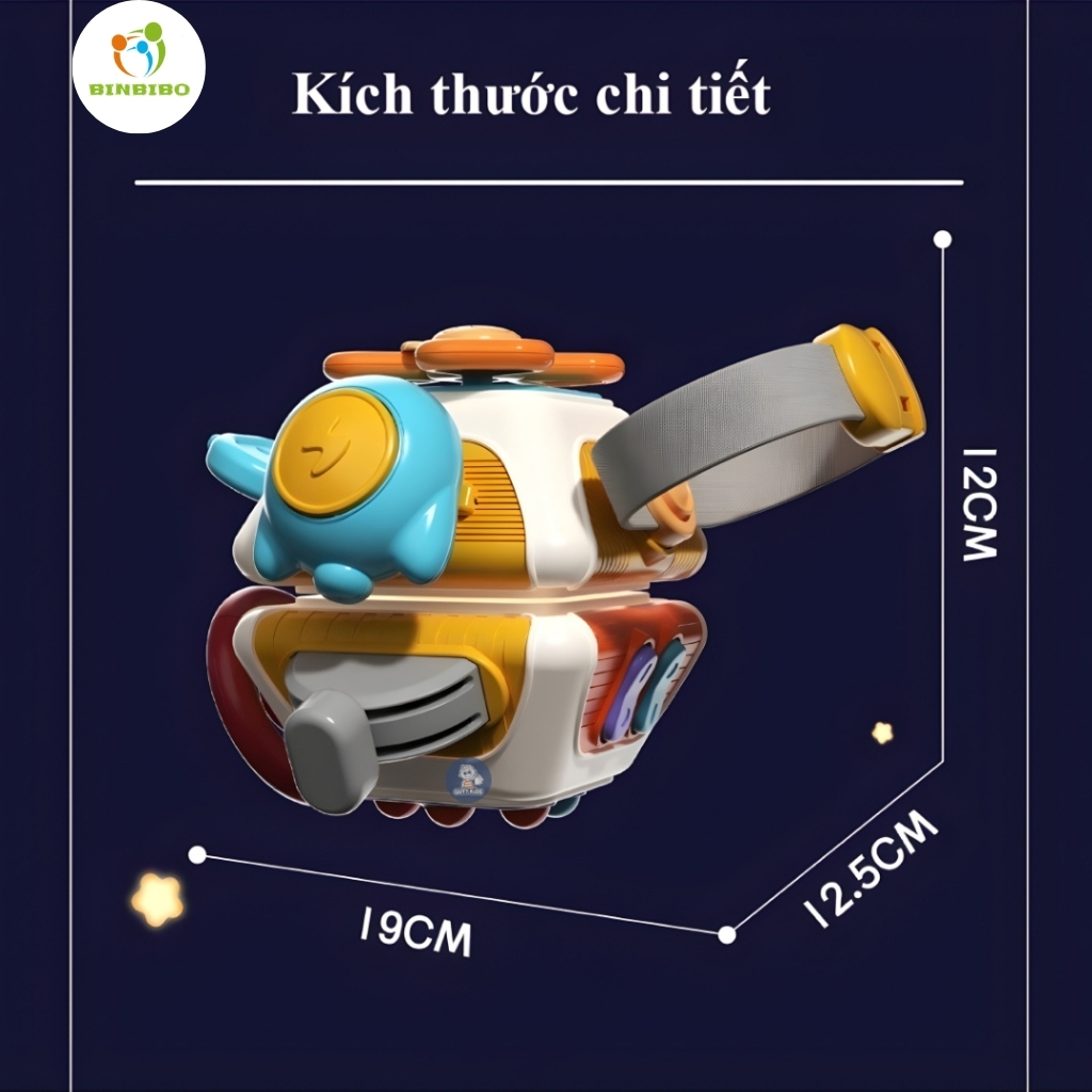 Khối Bận Rộn Montessori 10 Mặt – Đồ Chơi Cầm Tay Khám Phá, Rèn Luyện Kỹ Năng Cho Bé